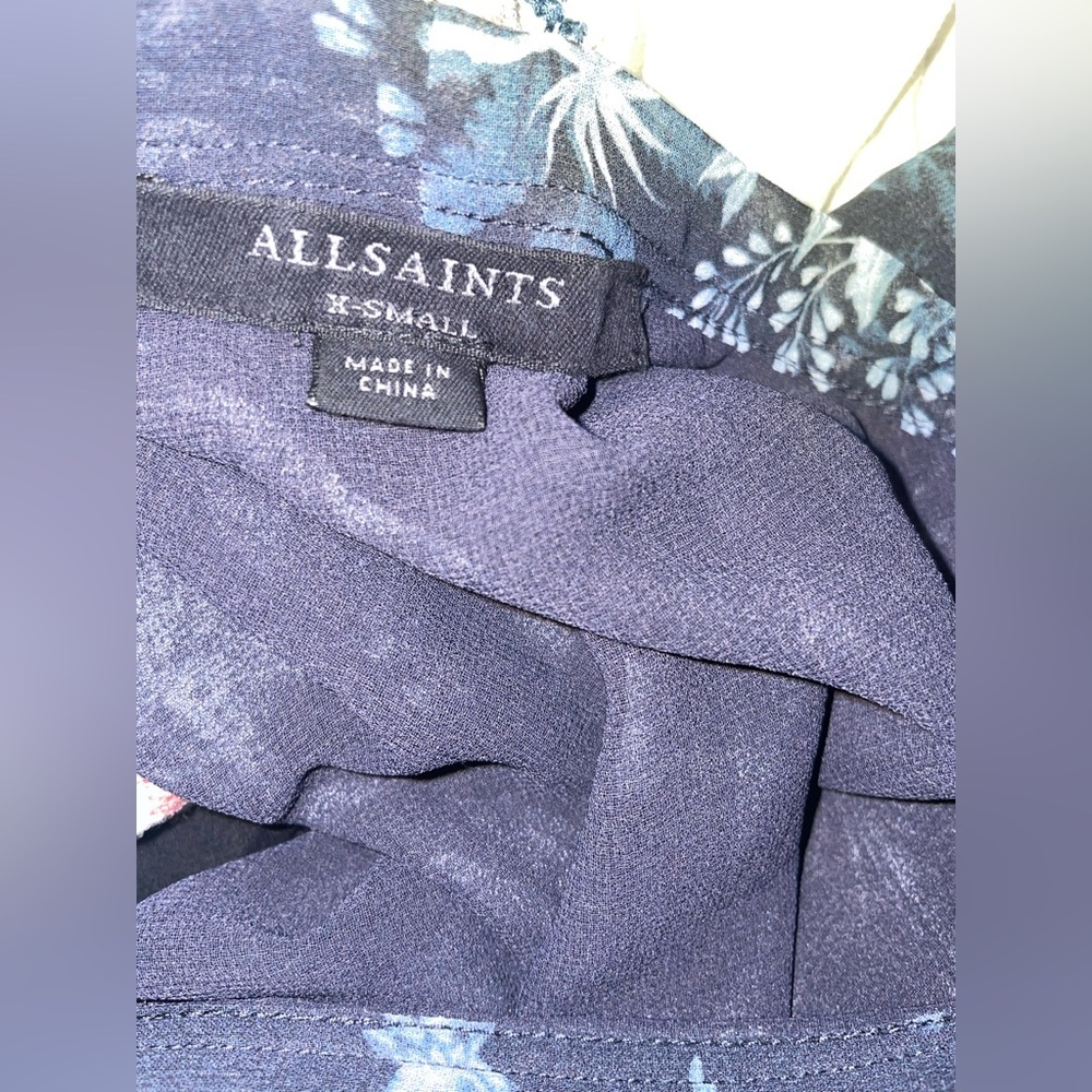 New! All Saints Jayda Evolution Blue Floral Dress 💙 🦋 XS - Picture 16 of 16